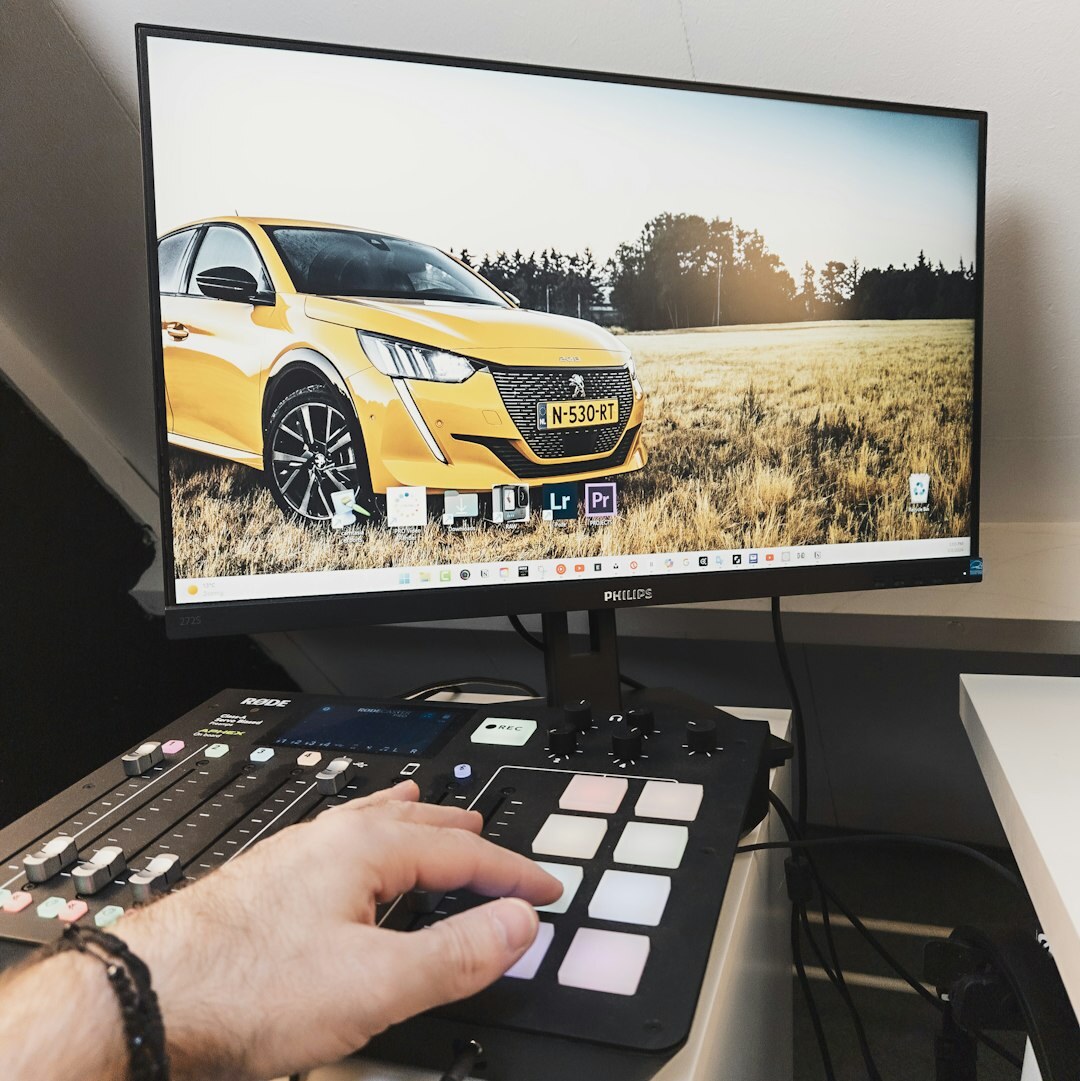 Video mixer engineer adjusting a broadcast switcher panel